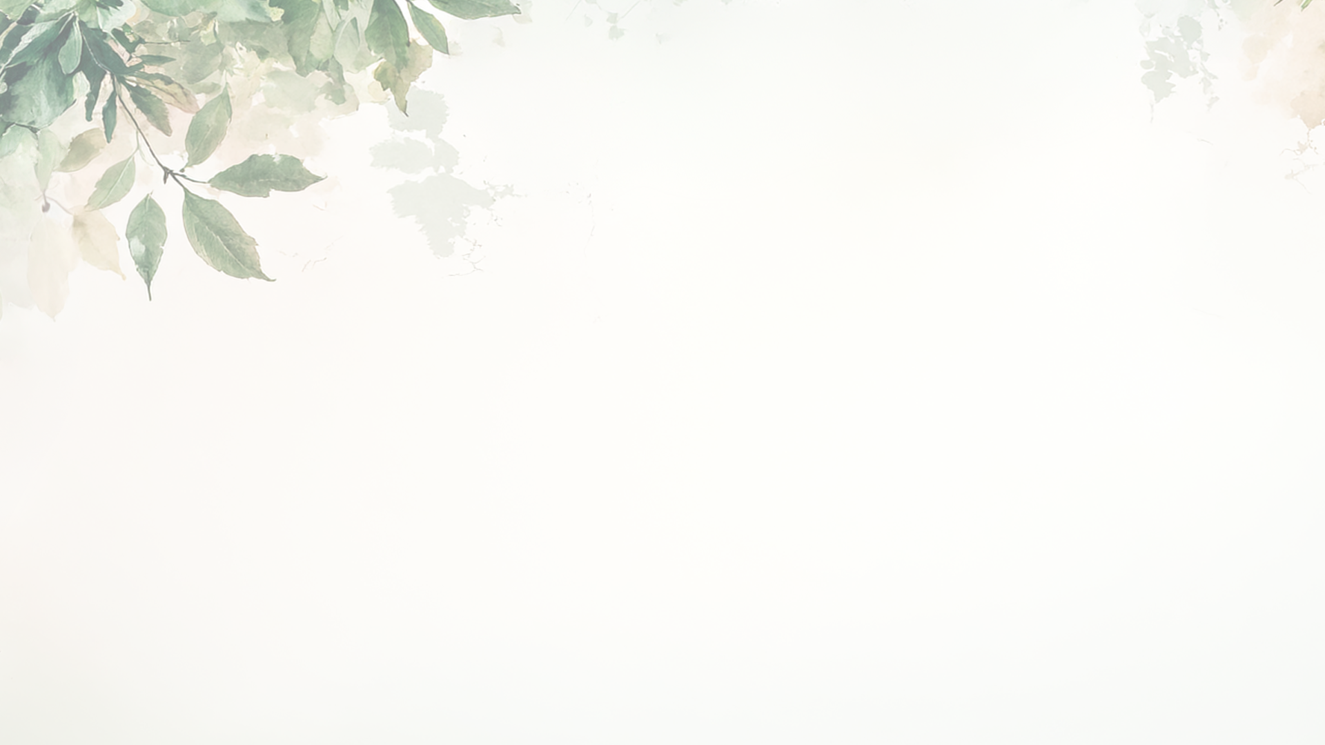 Soft watercolor botanical border in sage green and cream
